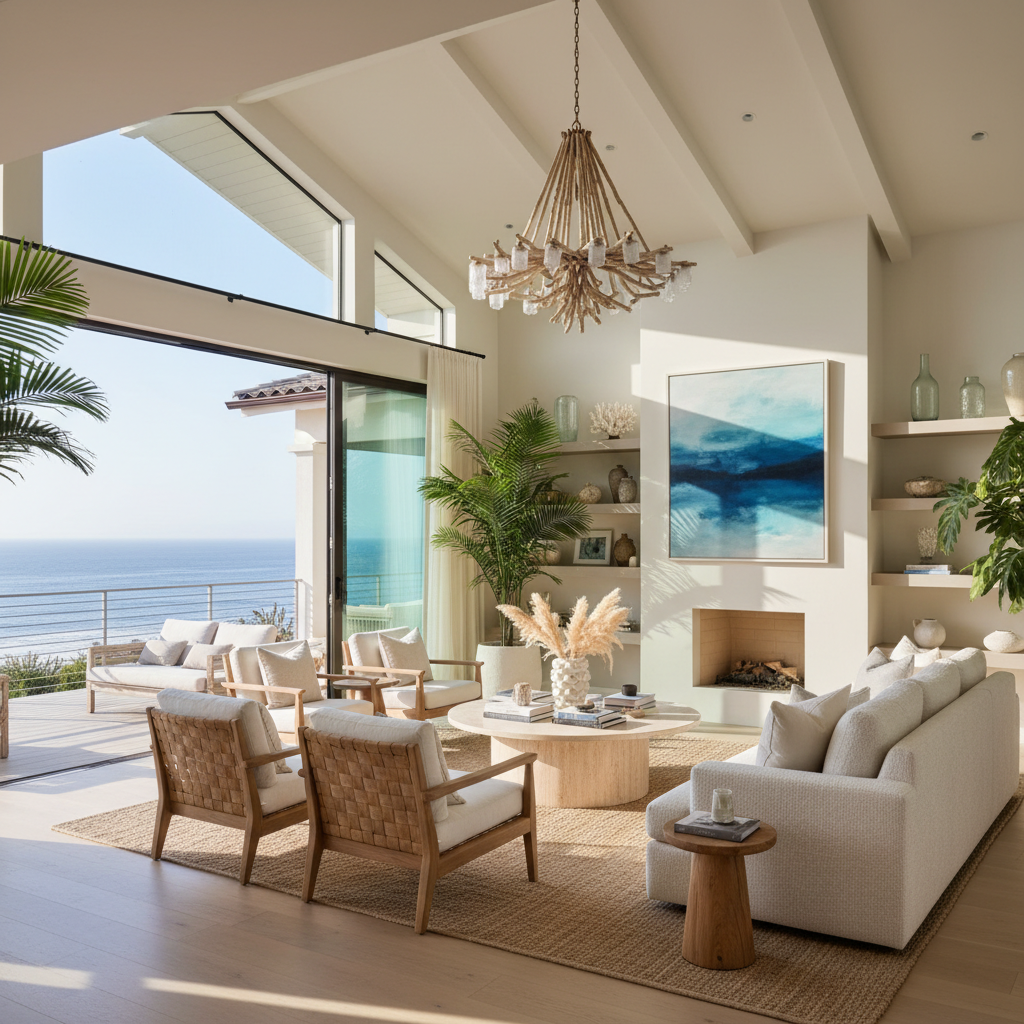 Luxury coastal home interior